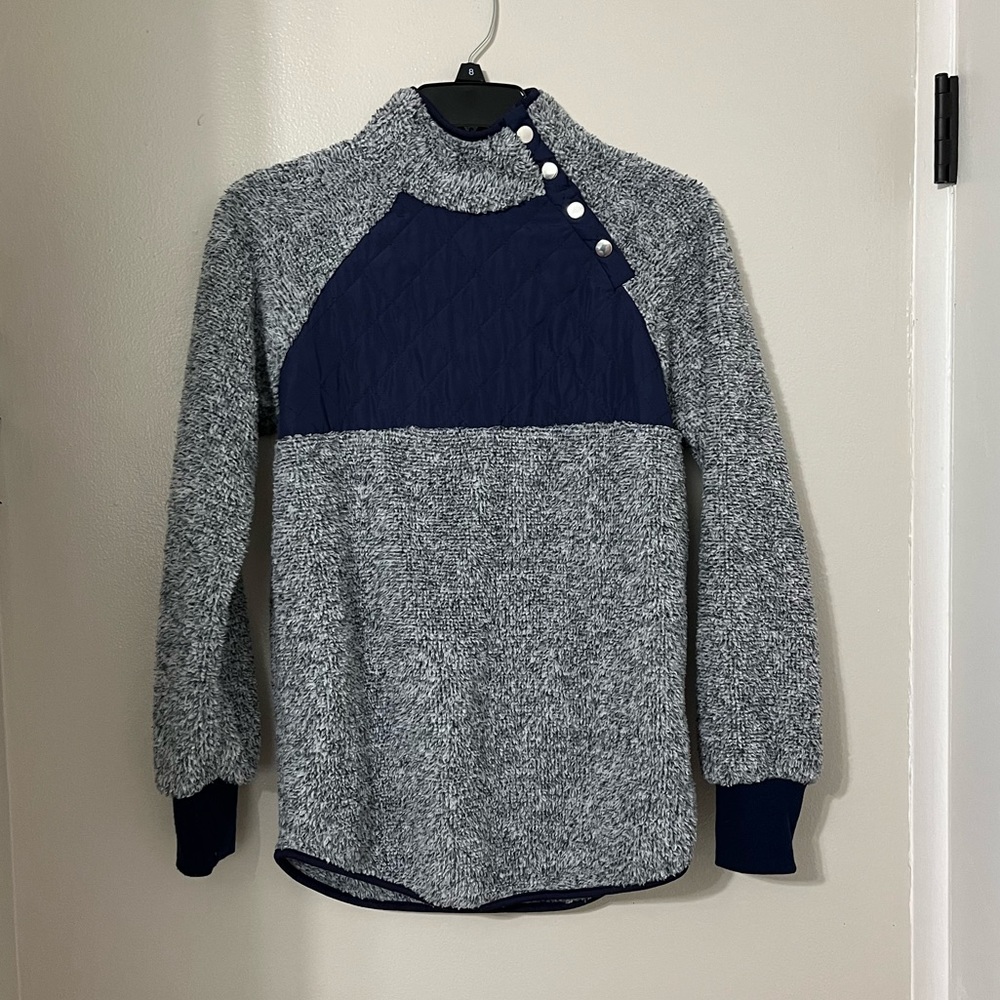 NA Brand | Navy Sherpa Pullover Sweater